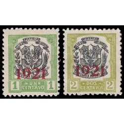 Rep. Dominicana 201/02 1921 con sobrecarga 1921 en carmín MH Rep. Dominicana 201/02 1921 con sobrecarga 1921 en carmín MH