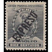 Perú Urgente 1 1908 Sello de 1896-99 con sobrecarga MH
