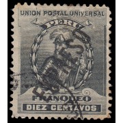 Perú Urgente 1 1908 Sello de 1896-99 con sobrecarga Usados