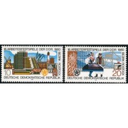 VAR1 Alemania Oriental DDR Nº 2175/76 1980 18º Festiv. de los obreros de Rostock Lujo VAR1 Alemania Oriental DDR Nº 2175/76 1980 18º Festiv. de los obreros de Rostock Lujo