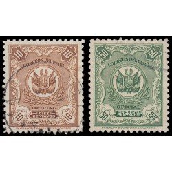 Perú Servicio Oficial 32/33 1936 Fondo de líneas Firmado Waterlow Sons Limited Usados Perú Servicio Oficial 32/33 1936 Fondo de líneas Firmado Waterlow Sons Limited Usados