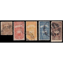 Perú Tasas 1/5 1874-79 Déficit o Franqueo Usados