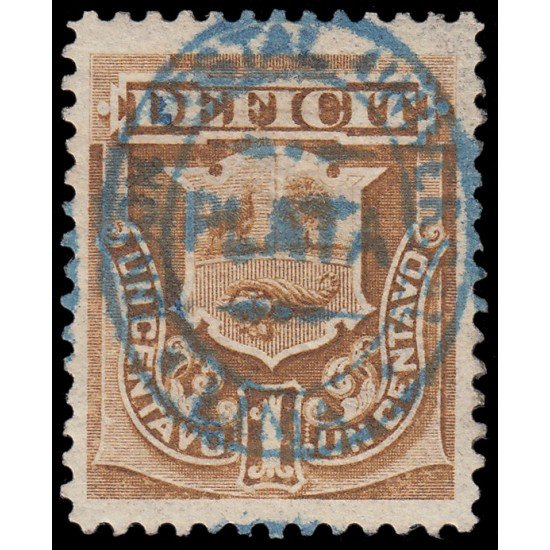Perú Tasas 6A 1881 Déficit o Franqueo Con sobrecarga azul MH Perú Tasas 6A 1881 Déficit o Franqueo Con sobrecarga azul MH