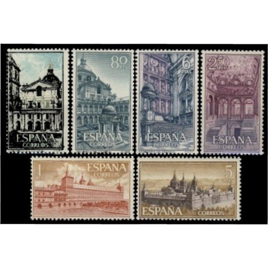 España Spain 1382/87 1961 Real Monasterio de San Lorenzo de El Escorial MNH España Spain 1382/87 1961 Real Monasterio de San Lorenzo de El Escorial MNH