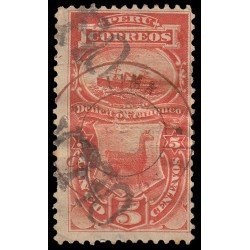 Perú Tasas 13 1882 Sellos de 1874-79 Con sobrecarga Lima-Correos en rojo