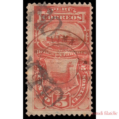 Perú Tasas 13 1882 Sellos de 1874-79 Con sobrecarga Lima-Correos en rojo MH