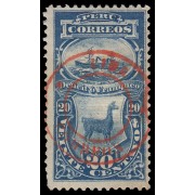 Perú Tasas 15 1882 Sellos de 1874-79 Con sobrecarga Lima-Correos en rojo MH