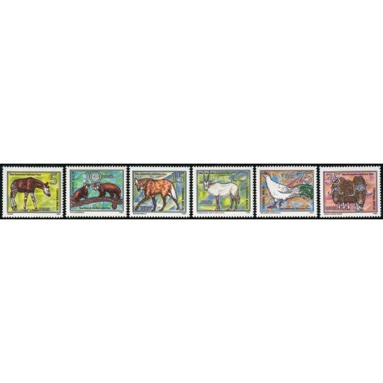 FAU1/S Alemania Oriental DDR Nº 2181/86 1980 Animales en vías de extinción Lujo FAU1/S Alemania Oriental DDR Nº 2181/86 1980 Animales en vías de extinción Lujo