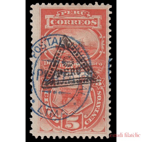 Perú Tasas 23 1883 Sobre sellos de Tasas 1881 sobrecarga Unión Postal Lima MH