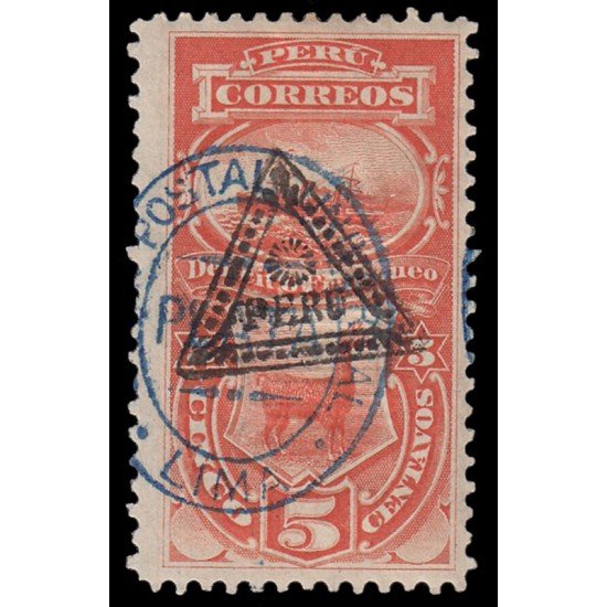 Perú Tasas 23 1883 Sobre sellos de Tasas 1881 sobrecarga Unión Postal Lima MH Perú Tasas 23 1883 Sobre sellos de Tasas 1881 sobrecarga Unión Postal Lima MH