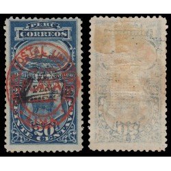 Perú Tasas 25 1883 Sobre sellos de Tasas 1881 sobrecarga Unión Postal Lima MH