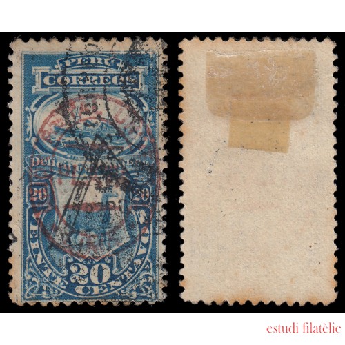 Perú Tasas 25 1883 Sobre sellos de Tasas 1881 sobrecarga Unión Postal Lima Usado