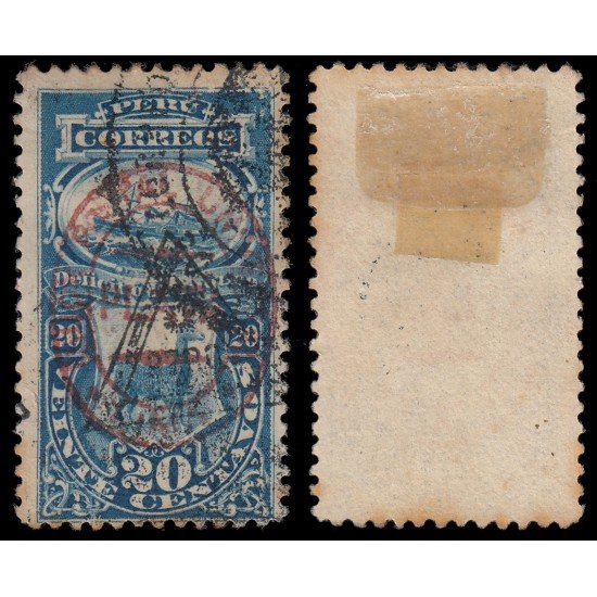 Perú Tasas 25 1883 Sobre sellos de Tasas 1881 sobrecarga Unión Postal Lima Usado Perú Tasas 25 1883 Sobre sellos de Tasas 1881 sobrecarga Unión Postal Lima Usado