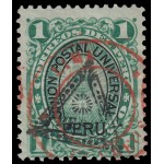 Perú 27a 1883 Sobre sellos de Tasas 1882 sobrecarga Lima Correos MH