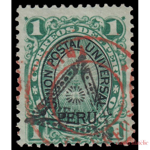Perú Tasas 27a 1883 Sobre sellos de Tasas 1882 sobrecarga Lima Correos MH