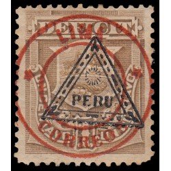 Perú Tasas 27 1883 Sobre sellos de Tasas 1882 sobrecarga Lima Correos MH Sin goma