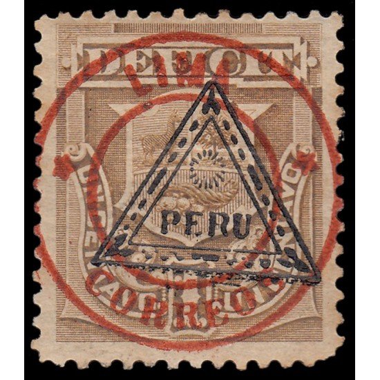 Perú Tasas 27 1883 Sobre sellos de Tasas 1882 sobrecarga Lima Correos MH Sin goma Perú Tasas 27 1883 Sobre sellos de Tasas 1882 sobrecarga Lima Correos MH Sin goma