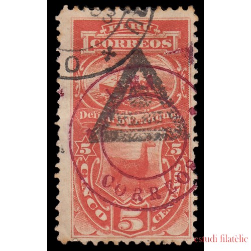 Perú Tasas 28 1883 Sobre sellos de Tasas 1882 sobrecarga Lima Correos Usado