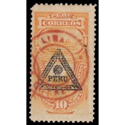 Perú Tasas 29 1883 Sobre sellos de Tasas 1882 sobrecarga Lima Correos MH
