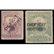 PerúTasas  40/41 1902 Unión Postal Universal con sobrecarga Déficit centavos MH