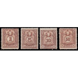 Perú Tasas 44/47 1909 Grabados Fondo de Líneas MH Perú Tasas 44/47 1909 Grabados Fondo de Líneas MH