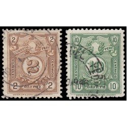 Perú Tasas 59/60 1936 Grabados Fondo de Líneas Firmado Waterlow Sons Usados Perú Tasas 59/60 1936 Grabados Fondo de Líneas Firmado Waterlow Sons Usados