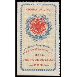 Perú Sellos de Devolución 1 1904 Fondo formado de burelage amarillo MNH Perú Sellos de Devolución 1 1904 Fondo formado de burelage amarillo MNH