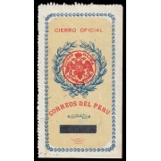 Perú Sellos de Devolución 2 1904 Fondo lleno Leyenda Correos del Perú MNH