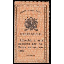 Perú Sellos de Devolución 4 1908-16 Papel muaré mediante impresión MNH Perú Sellos de Devolución 4 1908-16 Papel muaré mediante impresión MNH