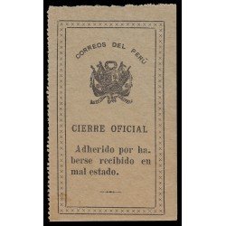 Perú Sellos de Devolución 5 1908-16 Fondo liso MNH Perú Sellos de Devolución 5 1908-16 Fondo liso MNH