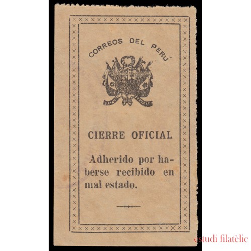 Perú Sellos de Devolución 5 1908-16 Fondo liso Usado