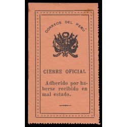 Perú Sellos de Devolución 6 1908-16 Fondo liso MNH Perú Sellos de Devolución 6 1908-16 Fondo liso MNH