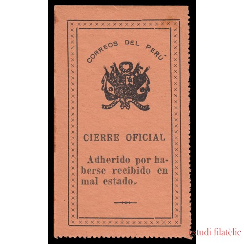 Perú Sellos de Devolución 6 1908-16 Fondo liso MNH