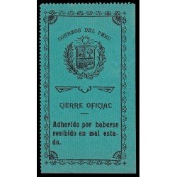 Perú Sellos de Devolución 8 1908-16 Papel muaré mediante estampado MNH Perú Sellos de Devolución 8 1908-16 Papel muaré mediante estampado MNH
