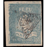 Perú Arequipa 8a 1883-84 Escudos en relieve Habilitado Arequipa MH