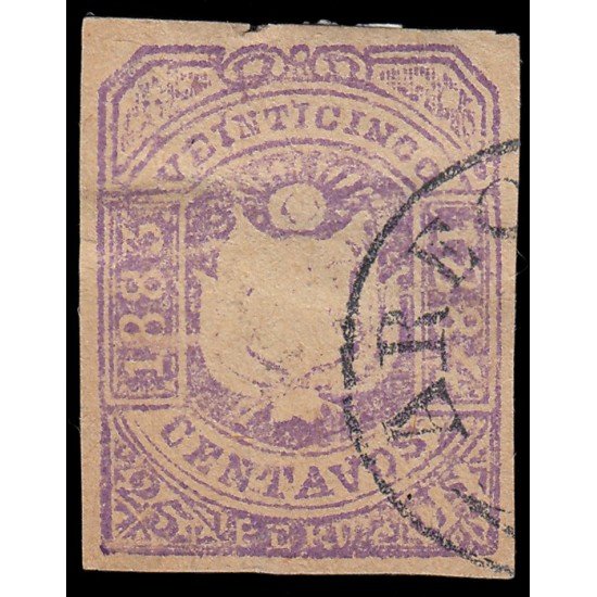 Perú Arequipa 9 1883-84 Escudos en relieve Usado Perú Arequipa 9 1883-84 Escudos en relieve Usado