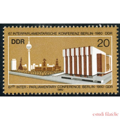 VAR1/S Alemania Oriental  DDR  Nº 2204 1980 67ª Conf. interparlamentaria en Berlín Lujo