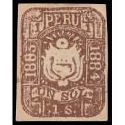 Perú Arequipa 10 1883-84 Escudos en relieve MH
