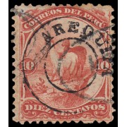 Perú Arequipa 17b 1884 Sellos de 1874-84 con sobrecarga en rojo o negro Usado