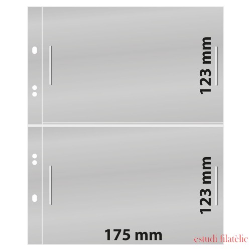 Lindner MU1363 Hojas Multi Collect con 2 bolsillos 175x123mm, transparentes, paquete de 10 