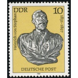 VAR2/S Alemania Oriental DDR Nº 2236 1981 150º Aniv. Heinrich von Stephan fundador de UGP Lujo VAR2/S Alemania Oriental DDR Nº 2236 1981 150º Aniv. Heinrich von Stephan fundador de UGP Lujo