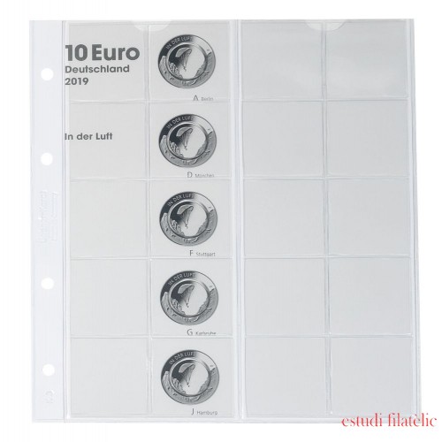 Lindner 1110-1 Hoja pre-impresa karat para monedas de 10 euros Alemania 2019 
