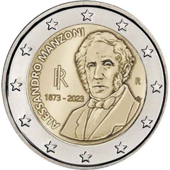Italia 2023 2 € euros conmemorativos Alessandro Manzoni Italia 2023 2 € euros conmemorativos Alessandro Manzoni