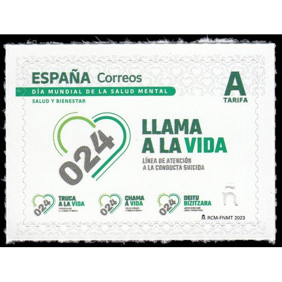 España Spain 5698 2023 Salud y bienestar Día mundial de la salud mental Autoadhesivo Tarifa A España Spain 5698 2023 Salud y bienestar Día mundial de la salud mental Autoadhesivo Tarifa A