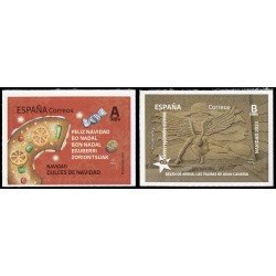 España Spain 5709/10 2023 Navidad Dulces de Navidad Belén de arena Autoadhesivos Tarifa A Tarifa B