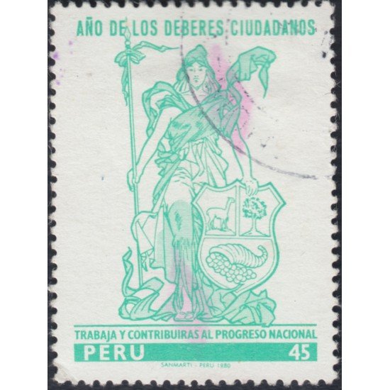 Perú 683 1980 Año de los deberes ciudadanos Usado Perú 683 1980 Año de los deberes ciudadanos Usado