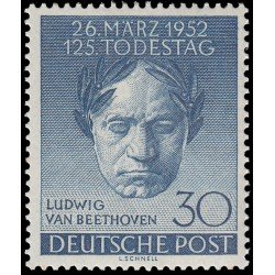 Alemania Berlín 73 1952 125 aniv. de la muerte de Beethoven MNH Alemania Berlín 73 1952 125 aniv. de la muerte de Beethoven MNH