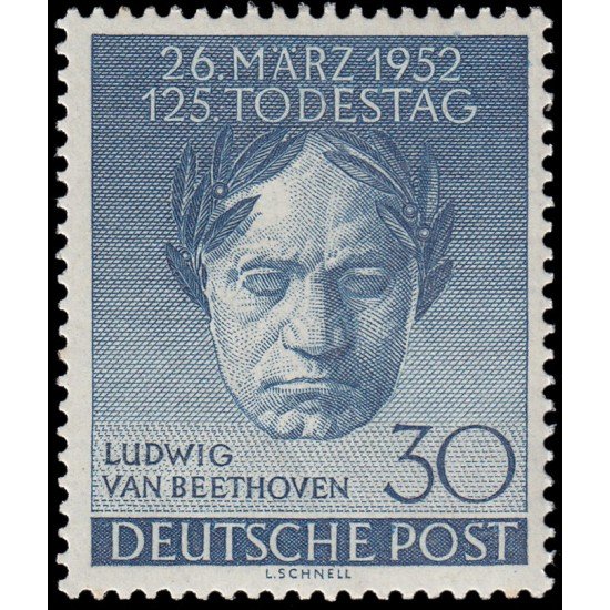 Alemania Berlín 73 1952 125 aniv. de la muerte de Beethoven MNH
