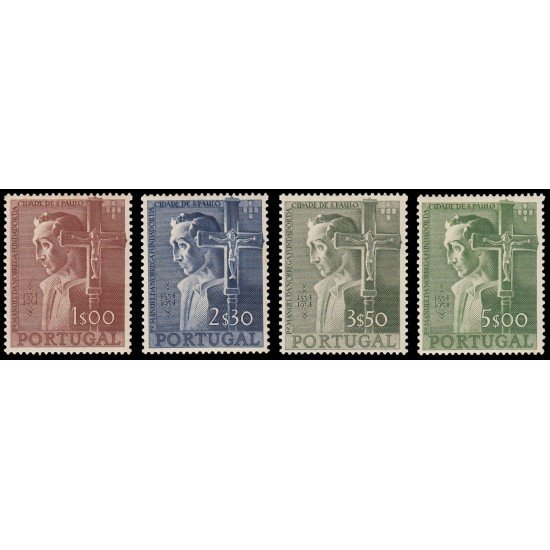 Portugal 813/16 1955 Fundación Villa Sao Paoulo MNH Portugal 813/16 1955 Fundación Villa Sao Paoulo MNH