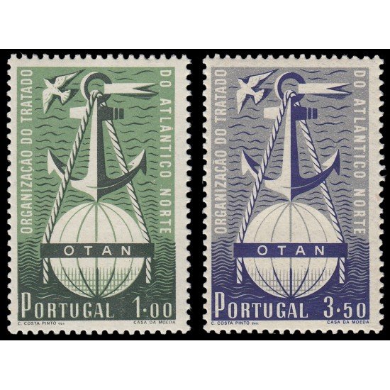 Portugal 760/61 1952 3 aniv. Organización Tratado del Atlántico Norte OTAN MNH Portugal 760/61 1952 3 aniv. Organización Tratado del Atlántico Norte OTAN MNH